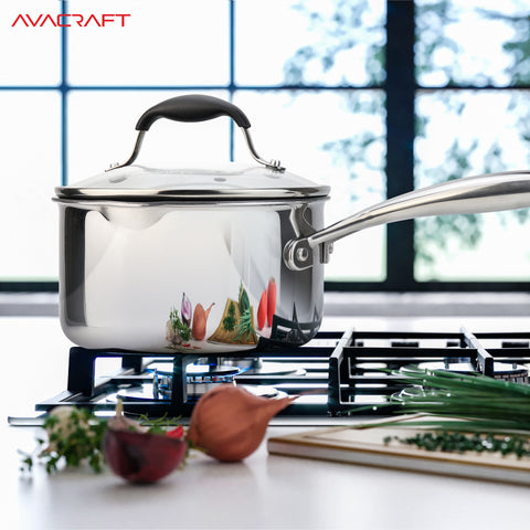 Nonstick Saucepan with Glass Strainer Lid