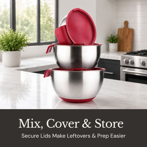 GripMix™ Stainless Steel Mixing Bowl Set