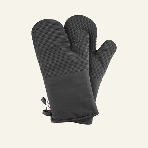 Silicone Grip Oven Mitts (Cotton Twill, 2-Pack)
