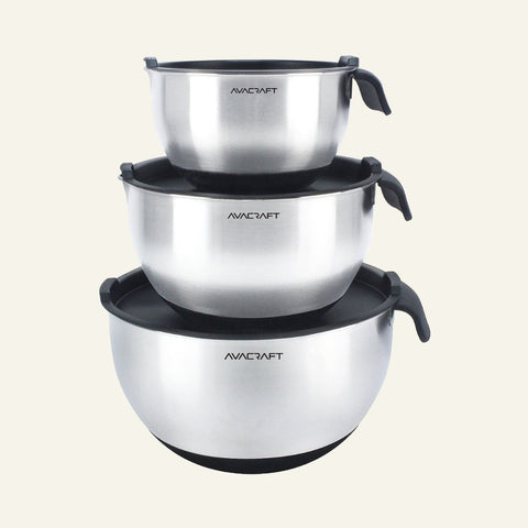 GripMix™ Stainless Steel Mixing Bowl Set