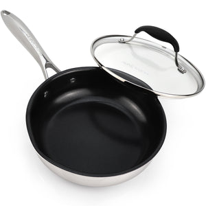 AVACRAFT Ceramic Nonstick Frying Pan with Lid, Egg Pan, Ceramic Nonstick Skillet, 100% PFOA, PTFE Toxins Free Cooking Pan, Best Ceramic Pans for Cooking, 8 Inch