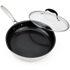 AVACRAFT Ceramic Nonstick Frying Pan with Lid, Egg Pan, Ceramic Nonstick Skillet, 100% PFOA, PTFE Toxins Free Cooking Pan, Best Ceramic Pans for Cooking, 10 Inch