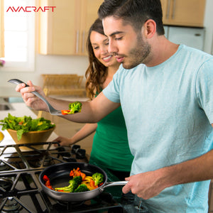 AVACRAFT Ceramic Nonstick Frying Pan with Lid, Egg Pan, Ceramic Nonstick Skillet, 100% PFOA, PTFE Toxins Free Cooking Pan, Best Ceramic Pans for Cooking, 10 Inch