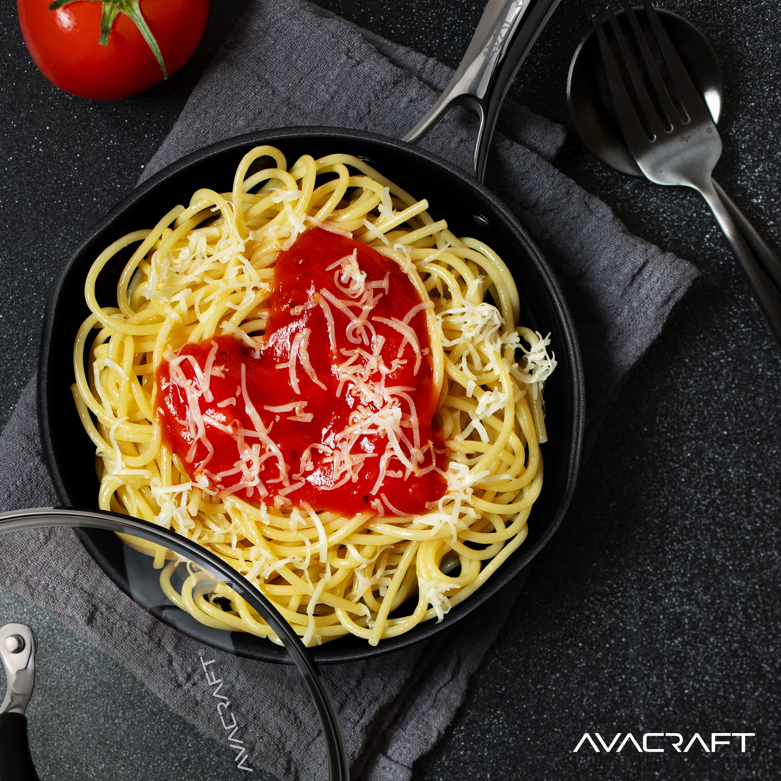 AVACRAFT Ceramic Nonstick Frying Pan with Lid, Egg Pan, Ceramic Nonstick Skillet, 100% PFOA, PTFE Toxins Free Cooking Pan, Best Ceramic Pans for Cooking, 8 Inch
