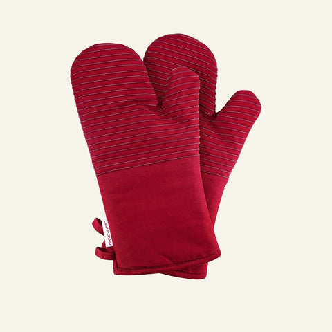 Silicone Grip Oven Mitts (Cotton Twill, 2-Pack)