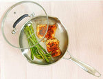Load image into Gallery viewer, AVACRAFT 18/10 Stainless Steel Frying Pan with Lid and Side Spouts (Five-Ply Capsule Bottom, 8 Inch)
