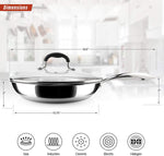 Load image into Gallery viewer, AVACRAFT 18/10 Tri-Ply Stainless Steel Frying Pan with Lid, Side Spouts, Stay Cool Handle (Tri-Ply Full Body, 10 Inch)
