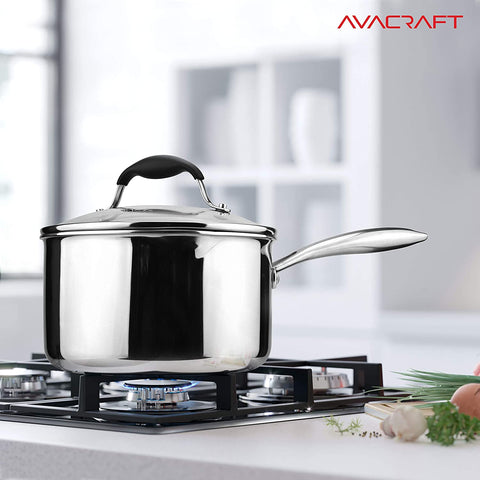 Tri-Ply Stainless Steel Saucepan