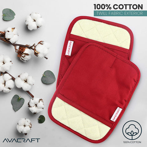 Silicone Grip Pot Holders (Cotton Twill, 2-Pack)